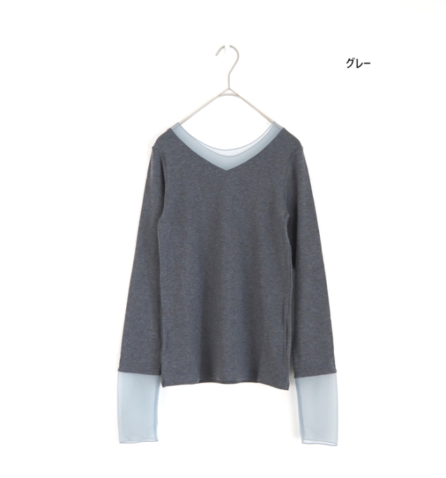 CYNICAL シニカル ラウンドネックプルオーバー チュールレイヤード レディース