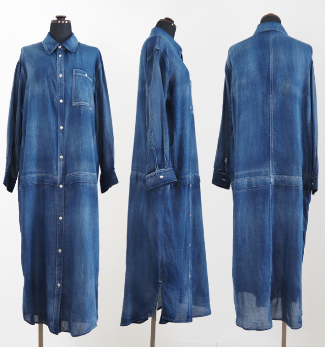 CYNICAL シニカル シアーデニムシャツワンピース ロング 612-95032