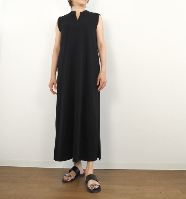 CYNICAL シニカル キーネックロングワンピース リブストレッチ