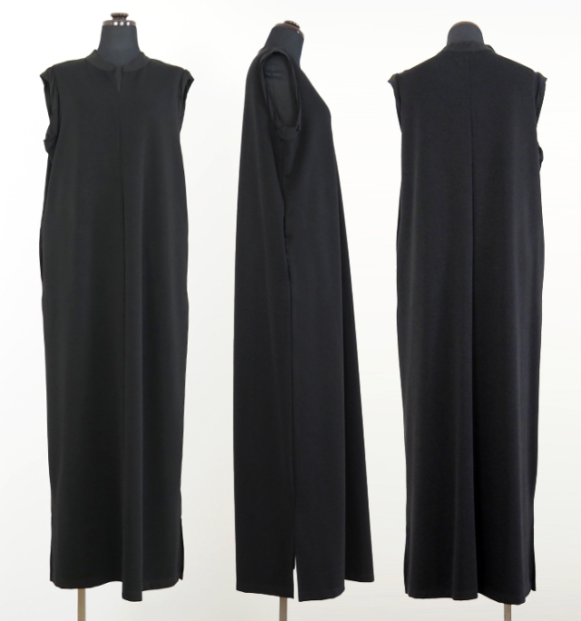 CYNICAL シニカル キーネックロングワンピース リブストレッチ