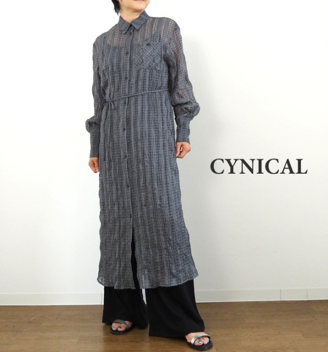 CYNICAL シニカル キーネックロングワンピース 612-95082