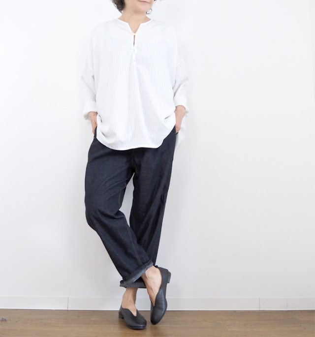 NARU factory ナルファクトリー コージーパンツ 8オンスムラデニム レディース