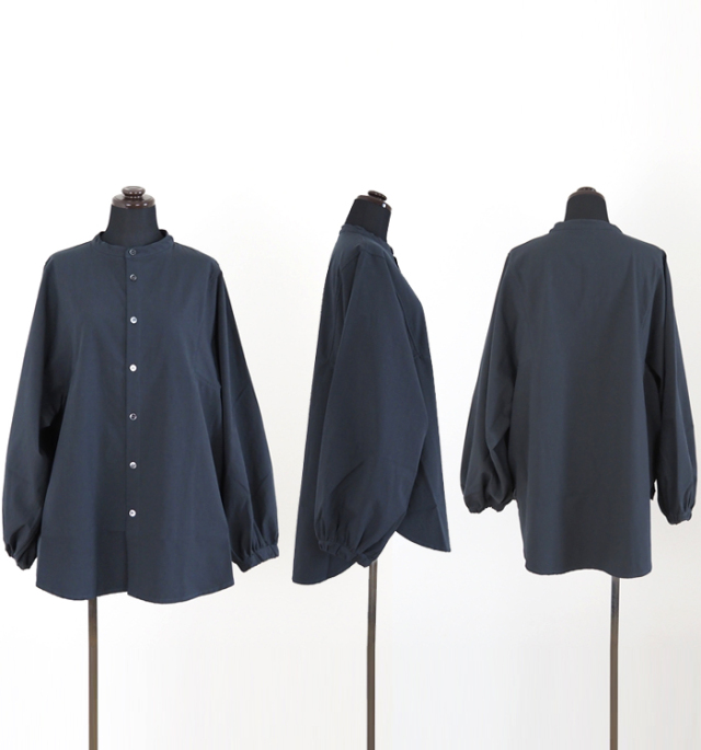 NARU factory ナルファクトリー シャツ 袖ボリューム 近江晒50sブロード レディース