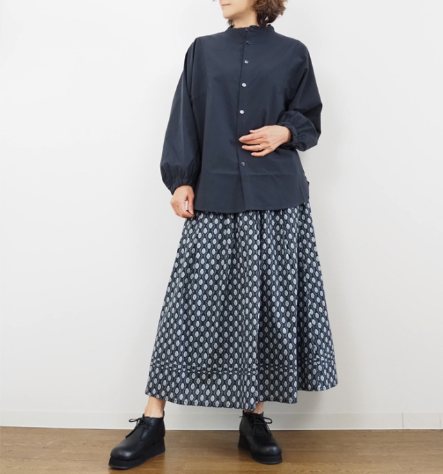 NARU factory ナルファクトリー シャツ 袖ボリューム 近江晒50sブロード レディース