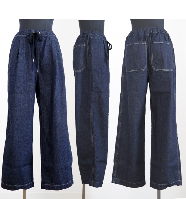 NARU factory ナルファクトリー イージーパンツ 8オンスムラデニム レディース