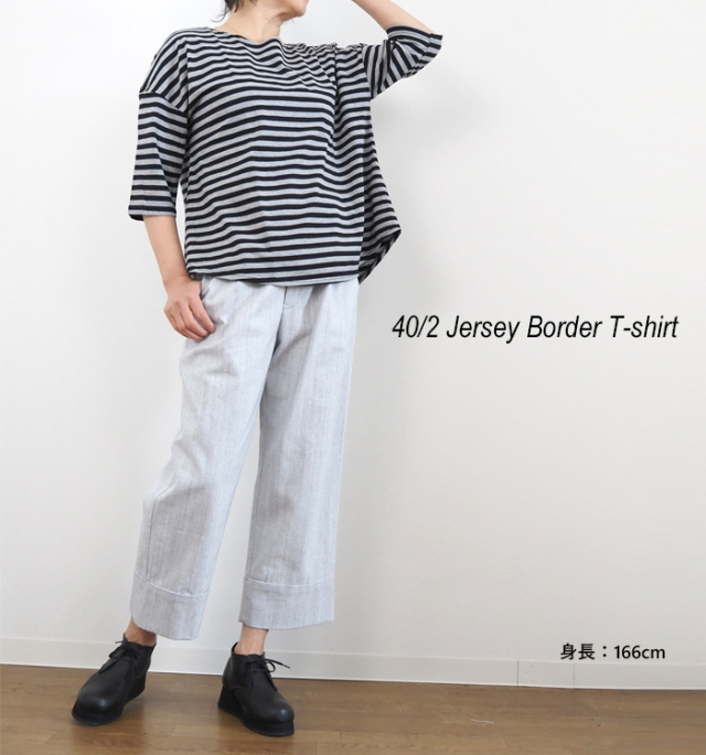NARU factory ナルファクトリー ボーダーTシャツ ラウンドネック レディース