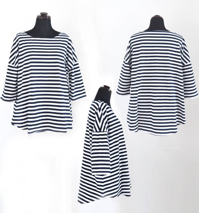 NARU factory ナルファクトリー ボーダーTシャツ ラウンドネック レディース