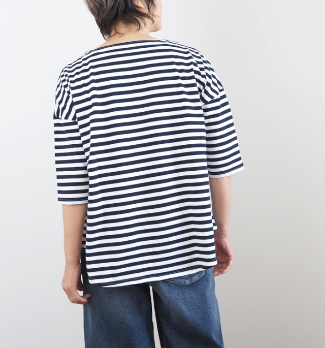 NARU factory ナルファクトリー ボーダーTシャツ ラウンドネック レディース