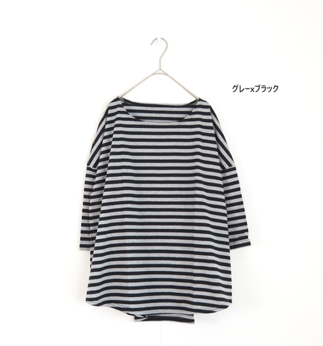 NARU factory ナルファクトリー ボーダーTシャツ ラウンドネック レディース