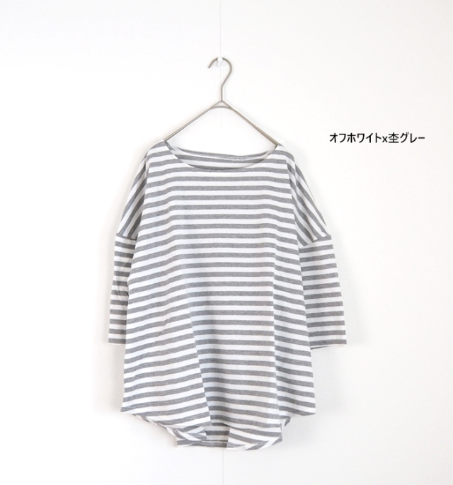 NARU factory ナルファクトリー ボーダーTシャツ ラウンドネック レディース