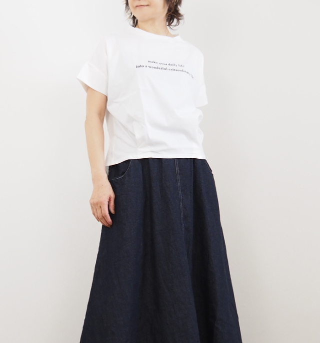 NARU factory ナルファクトリー サイロ天竺 半袖プリントTシャツ レディース