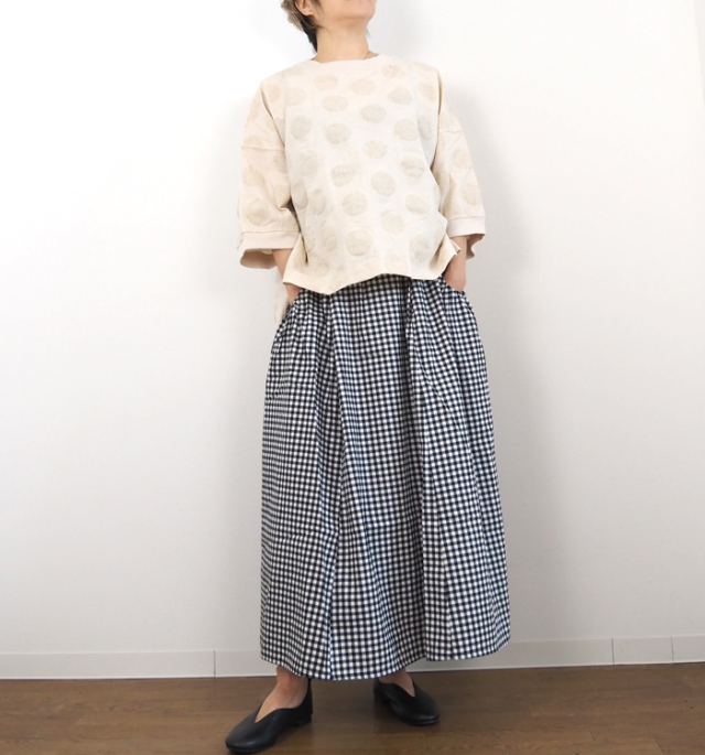 NARU ナルファクトリー 綿麻塩縮ワイドTシャツ 662821BF