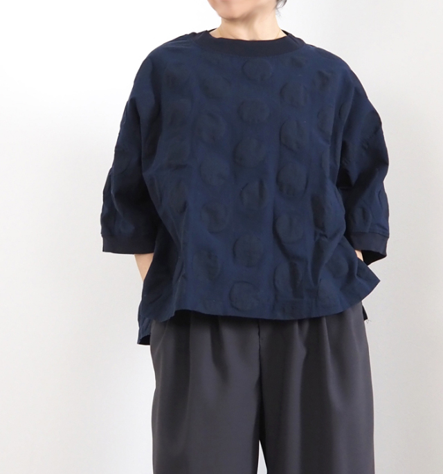 NARU ナルファクトリー 綿麻塩縮ワイドTシャツ 662821BF