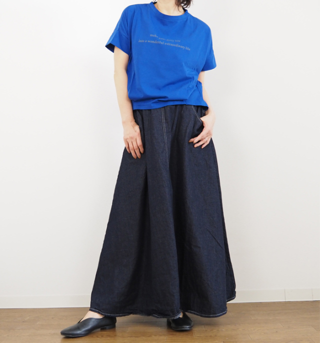 NARU factory ナルファクトリー ムラデニムノッポスカート マキシ