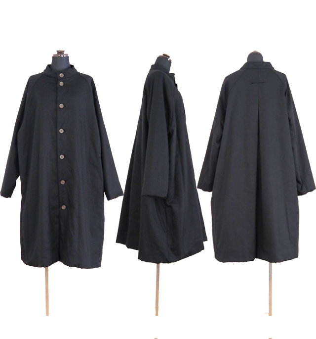 NARU factory ナルファクトリー ラグランパデットハーフコート コットンオックス レディース