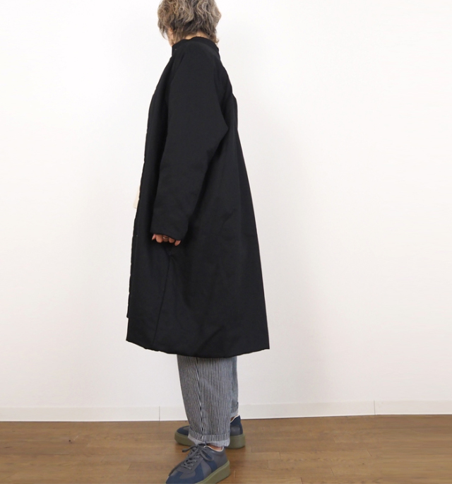 NARU factory ナルファクトリー ラグランパデットハーフコート コットンオックス レディース