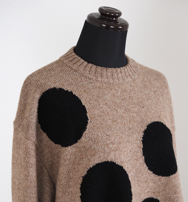 NARU ナルファクトリー ドット柄ニット プルオーバー ウォッシャブル レディース