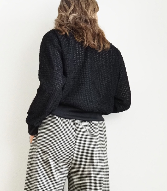 ブラック長袖カーディガン ワンフォークロージング 1111clothing カーディガン メンズ