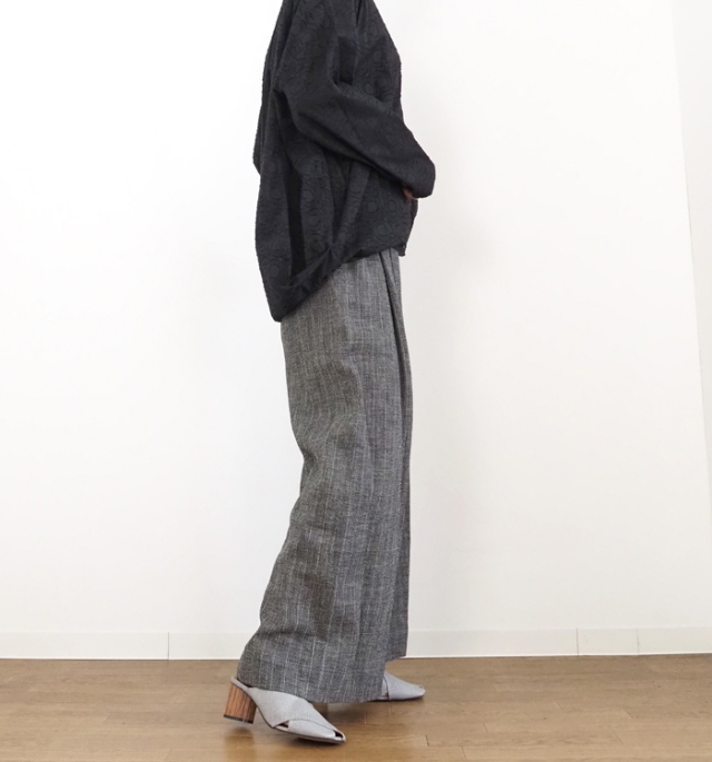 Squady スカディ ワイドパンツ コットンリネンガーゼ レディース