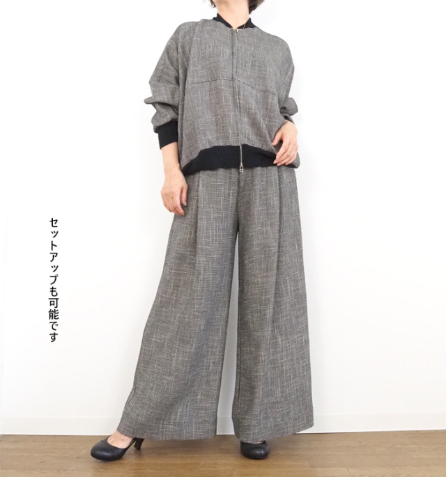 人気商品 Squady レディース ツイードメッシュギャザーパンツ スカディ パンツ