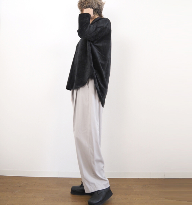 Squady スカディ Vネック プルオーバー モールベロア レディース