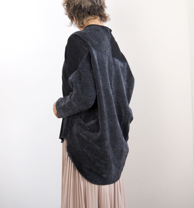 Squady スカディ Vネック プルオーバー モールベロア レディース