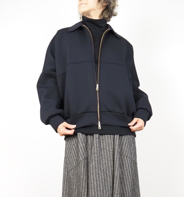 Squady スカディ オーバーサイズジップアップジャケット ダンボールニット レディース