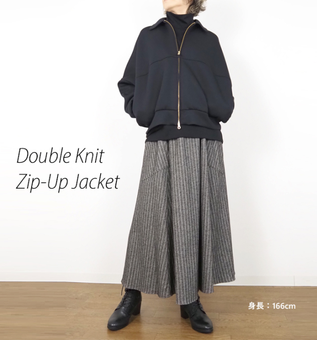 Squady スカディ オーバーサイズジップアップジャケット ダンボールニット レディース