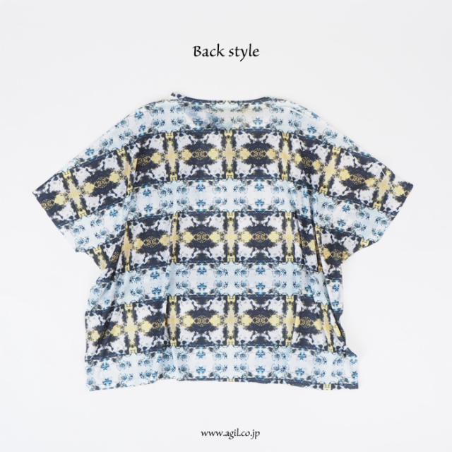 CILANDSIA チランドシア 総柄プリント ビッグTシャツ 半袖 0033 レディース メンズ