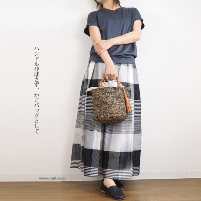 mononogu もののぐ バケット型トートバッグ マダガスカルラフィア レディース