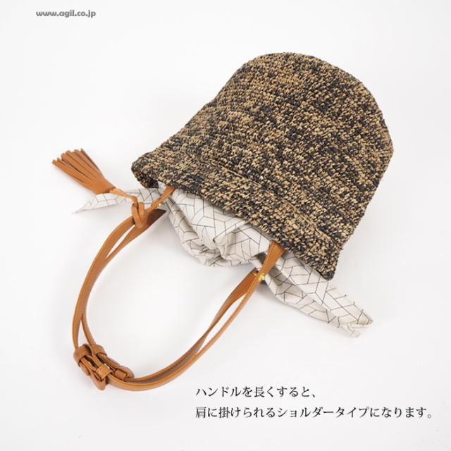 mononogu もののぐ バケット型トートバッグ マダガスカルラフィア レディース