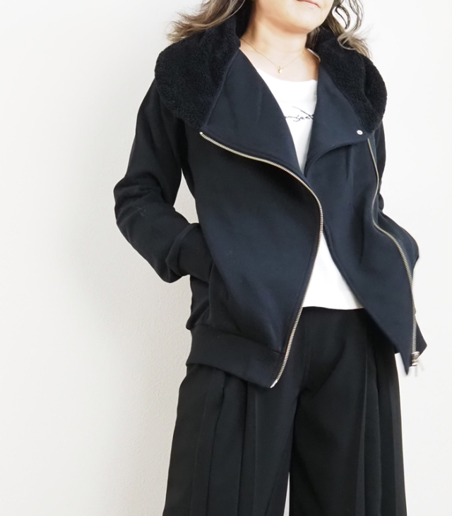 Boutique Ordinary ブティックオーディナリー ライダースジャケット 裏毛 レディース