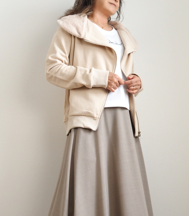 Boutique Ordinary ブティックオーディナリー ライダースジャケット 裏毛 レディース