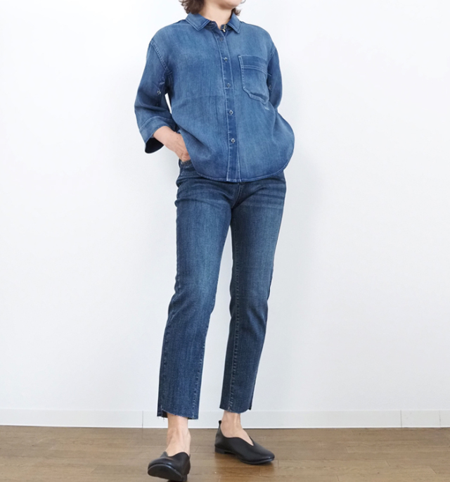 Boutique Ordinary ブティックオーディナリー デニムシャツ スリーブベント レディース