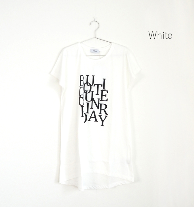 Boutique Ordinary ブティックオーディナリー 半袖ロングTシャツ ロゴ レディース