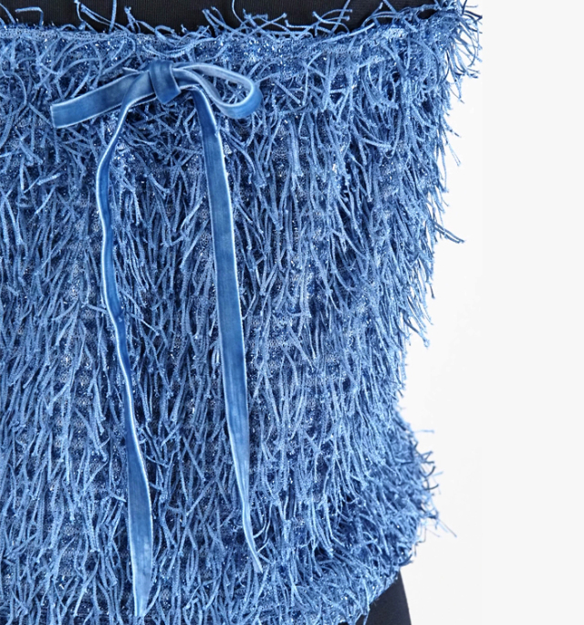 Boutique Ordinary ブティックオーディナリー シャギーフリンジベアトップビスチェ 