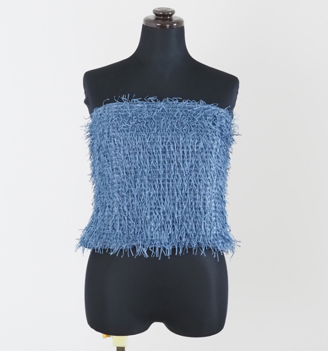 Boutique Ordinary ブティックオーディナリー シャギーフリンジベアトップビスチェ 