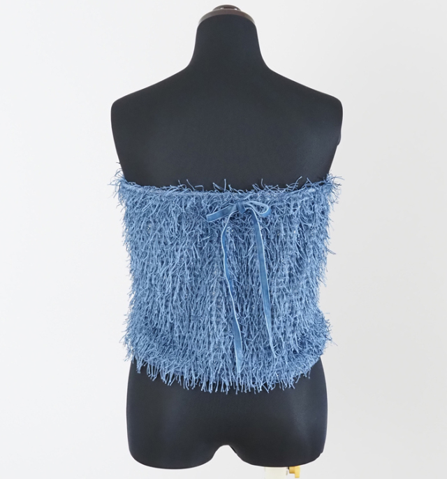 Boutique Ordinary ブティックオーディナリー シャギーフリンジベアトップビスチェ 