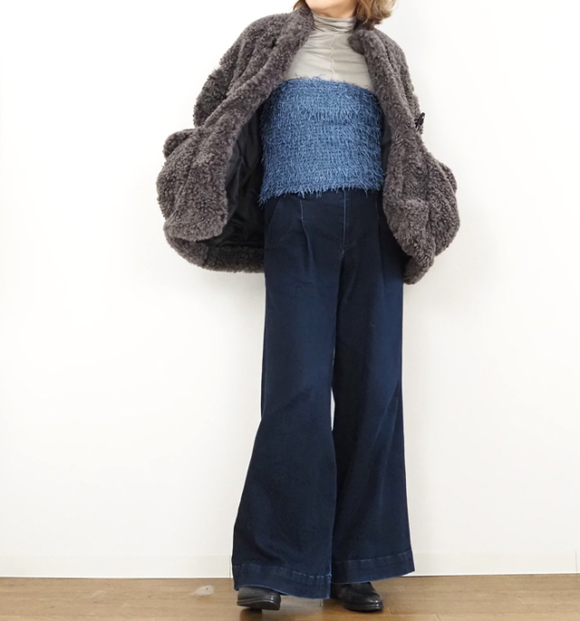 Boutique Ordinary ブティックオーディナリー シャギーフリンジベアトップビスチェ 