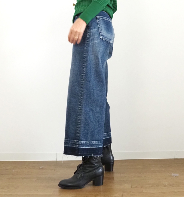 Boutique Ordinary ブティックオーディナリー 裏起毛デニム ワイドパンツ