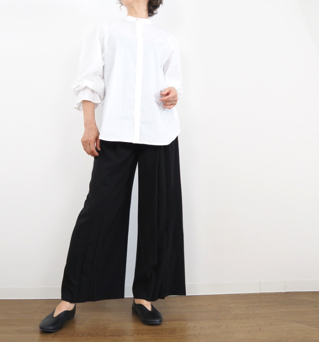 Boutique Ordinary ブティークオーディナリー 2wayバンドカラーシャツ レディース BO25-205B Boutique Ordinary ブティークオーディナリー 2wayバンドカラー