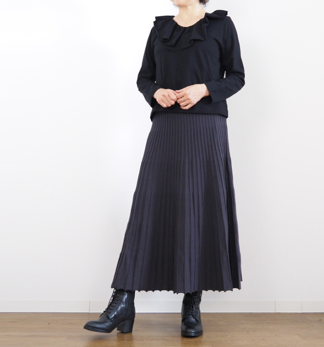 Boutique Ordinary ブティークオーディナリー プリーツ風ニットスカート レディース