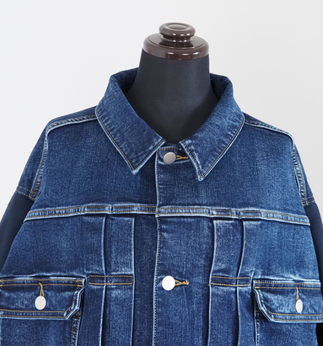 Boutique Ordinary ブティークオーディナリー 裏起毛デニムxジャージィジャケット