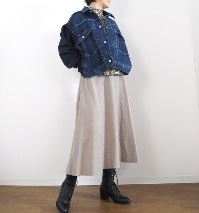 Boutique Ordinary ブティークオーディナリー 裏起毛デニムxジャージィジャケット