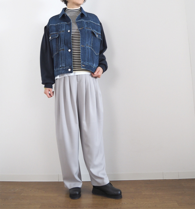 Boutique Ordinary ブティークオーディナリー 裏起毛デニムxジャージィジャケット