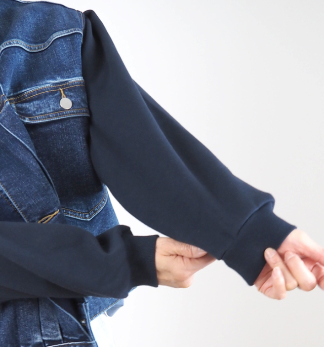 Boutique Ordinary ブティークオーディナリー 裏起毛デニムxジャージィジャケット