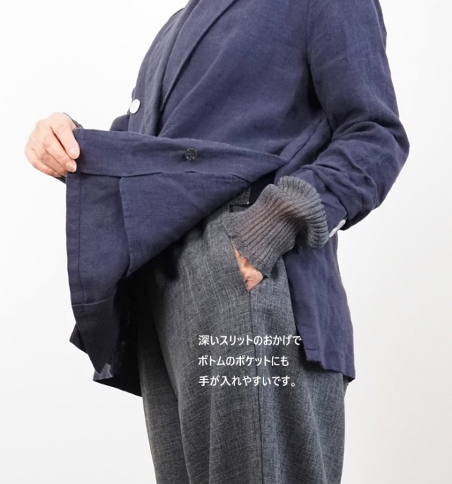 Boutique Ordinary ブティークオーディナリー リネンジャケット ダブル 