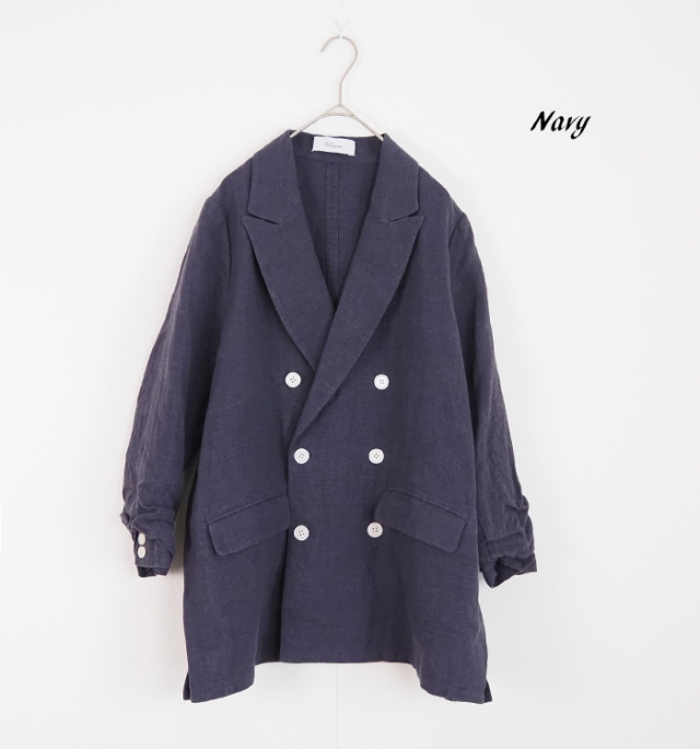 Boutique Ordinary ブティックオーディナリー リネンジャケット ダブルブレスト