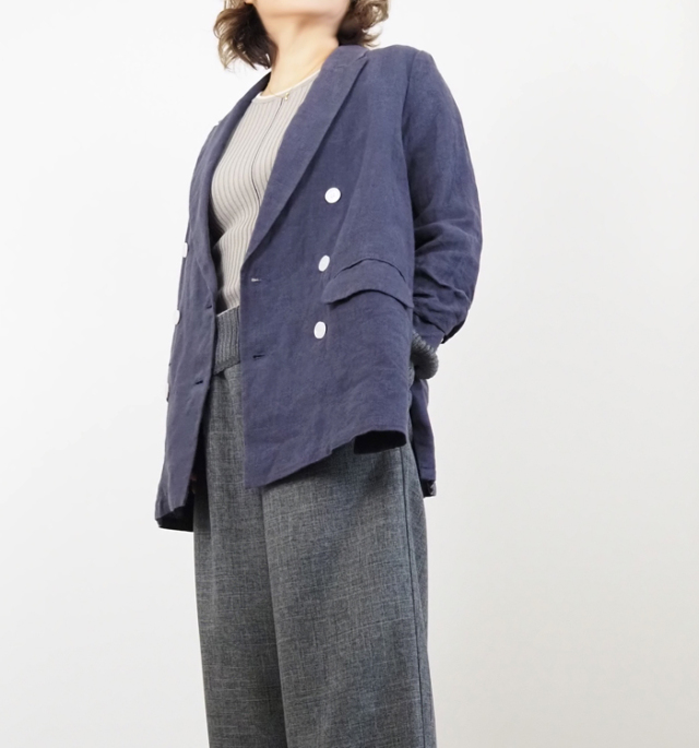 Boutique Ordinary ブティックオーディナリー リネンジャケット ダブルブレスト
