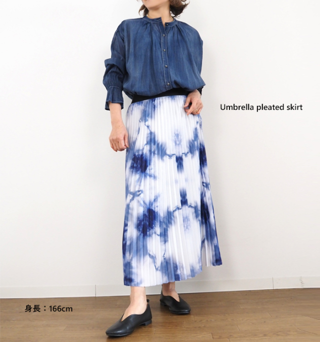 Boutique Ordinary ブティックオーディナリー プリーツスカート タイダイプリント